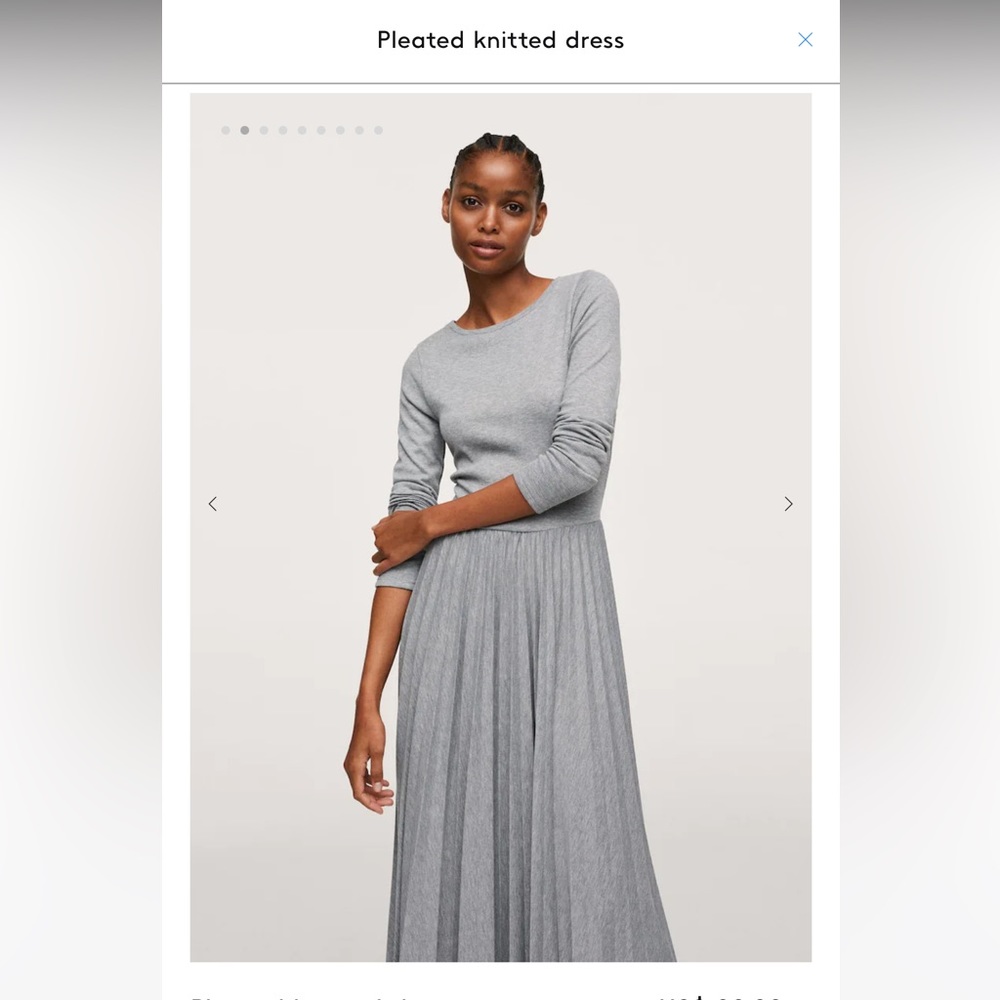Pleated knitted dress